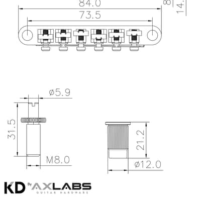 KD By AxLabs 12-String Tune-O-Matic Bridge & Stop Tailpiece - Satin Black image 2