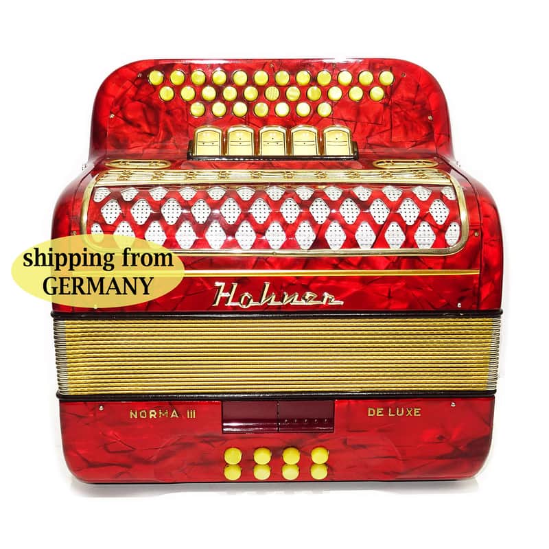 Almost Unused Hohner Norma III DeLuxe Diatonic Button Accordion Garmon German Harmonika 2135, Rare Squeezebox, Fantastic sound! image 1