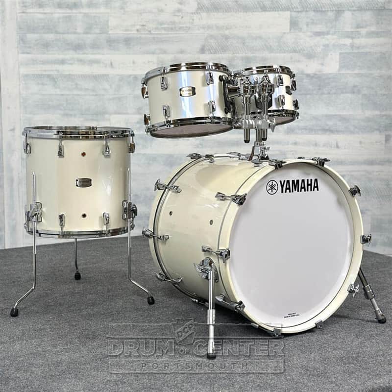 Yamaha Absolute Hybrid Maple 4pc Drum Set Polar White image 1