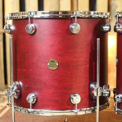 DW Collector's Jazz Maple Gum Cherry Satin Oil Drum Set - 24,13,16,18 - SO#1410733 image 6