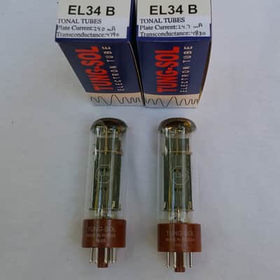 New 2x TungSol EL34B / EL34 | Matched Pair / Duet / Two Tubes | Free Ship