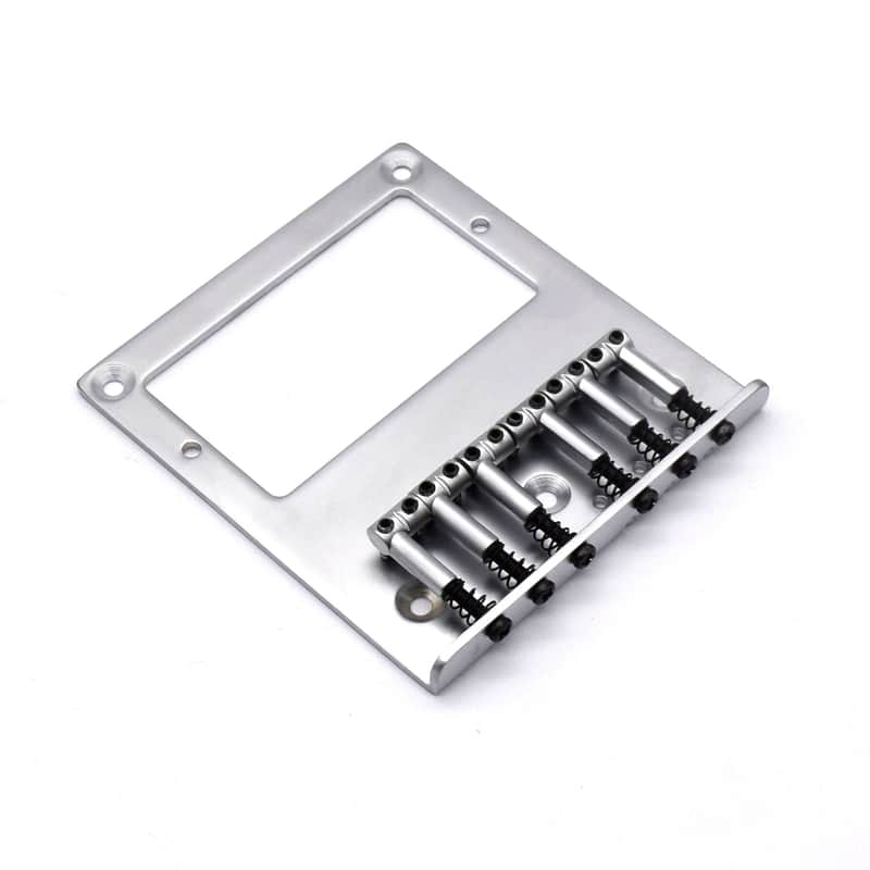 KD By AxLabs Tele®-style Bridge With Humbucker Mount - String-Through Top Or Body - Satin Chrome image 1