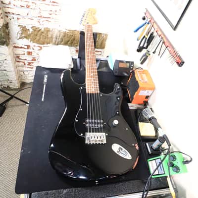 2002 Squier Tom Delonge Stratocaster Electric Guitar Black image 16