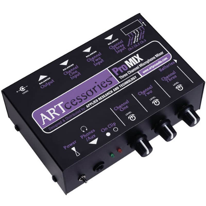 ART PROMIX 3-Channel Portable Mono Microphone Submixer image 1