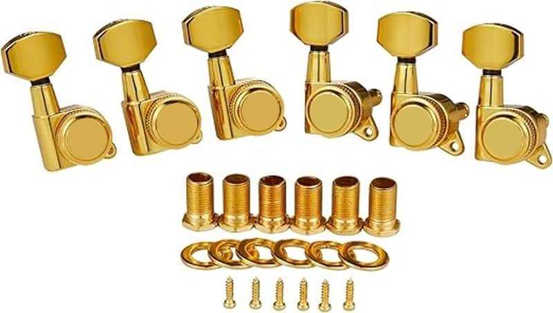 Guitar Locking Tuners Guitar Tuning Keys Pegs Locking Tuning Machines Heads for Strat/Tele Acoustic Guitars Gold Right image 1