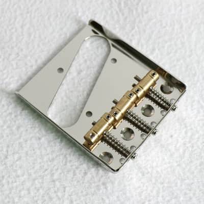 Left Handed Tele Telecaster Style Guitar Vintage Ashtray Bridge with Brass Saddles image 4