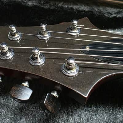Joe White Guitarworks British Custom Shop UK Boutique Luthier AAA Flame 10 Top Sunburst Tomato Soup Masterbuilt Master Built Custom Abalone Leaf Inlay 22 PRS Tribute image 5