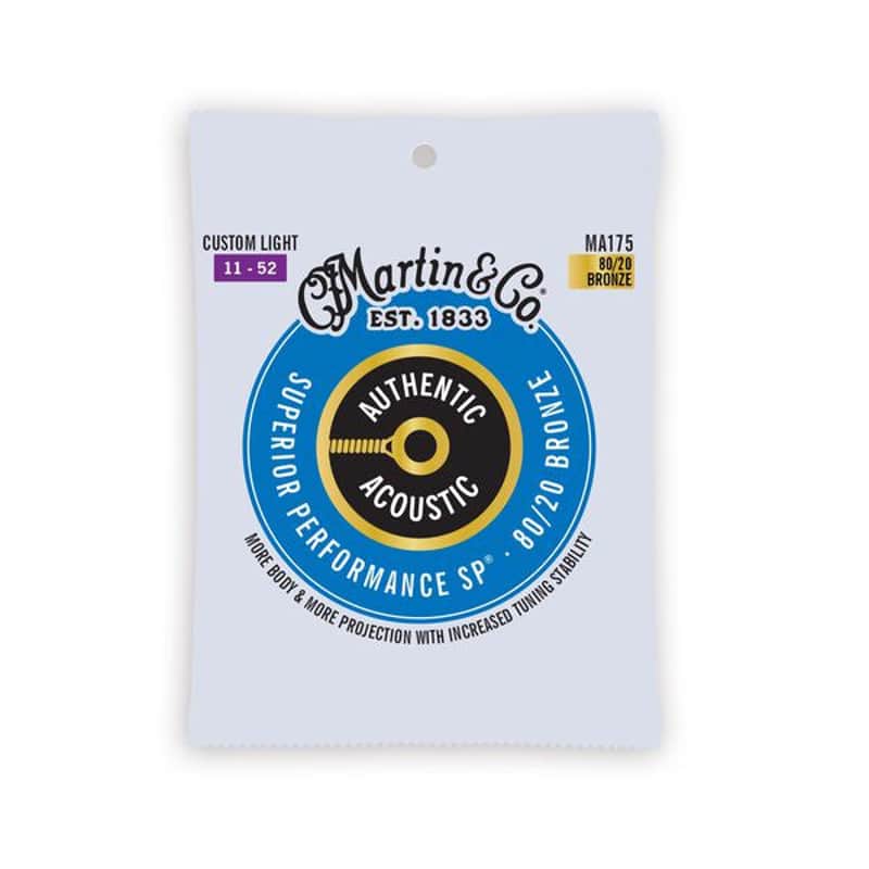 Martin Authentic Acoustic SP Custom Light 11-52 Guitar Strings 80/20 Bronze image 1