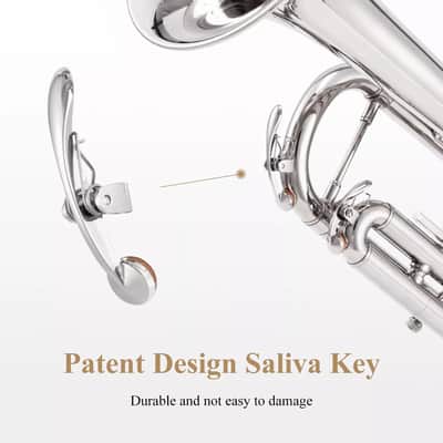Bb Trumpet – Student / Intermediate Silver Nickel-Plated Concert Trumpet Case & Accessories Kit image 6