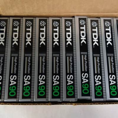 1982 TDK SA-90 Gold / Silver Type II CRO2 High Position Box of 10 Cassette Tapes 90 Mins New Sealed NOS Made in Japan! image 3