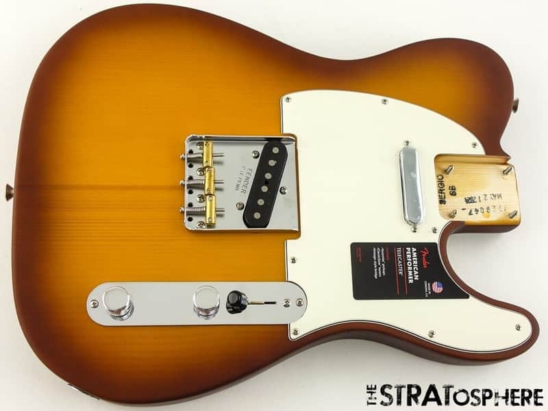 American Performer Fender Timber Telecaster Tele LOADED BODY Spruce Honey Burst image 1