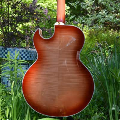 2015 Dean Seven Sound Palomino Route 66 Jazzbox/Bluesbox in Honey Sunburst w/New Gold Dunlop Straploks & a New Brown Crossrock Hardshell Case ~ Mint ! image 4