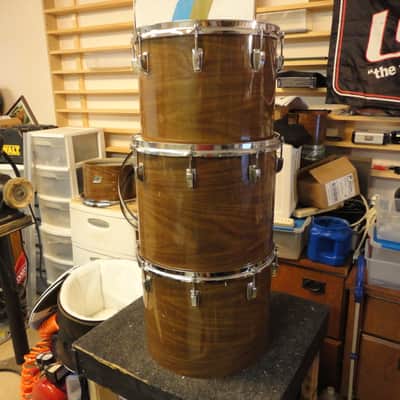3 Vintage Ludwig Super Classic Melodic Toms 1974 Walnut Cortex 14" 15" & 16" image 2