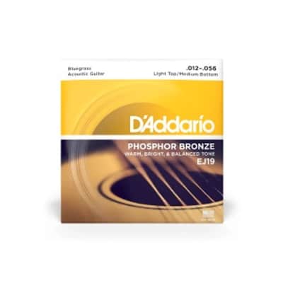 D'Addario EJ19 Phosphor Bronze Bluegrass Acoustic Guitar Strings, Light/Medium, 12-56 image 1