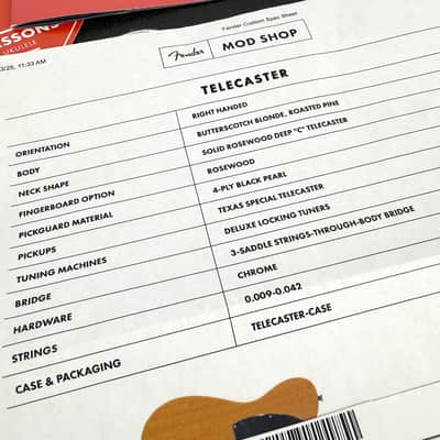 2024 Fender American Mod Shop Telecaster Solid Rosewood Neck – Butterscotch Blonde image 17
