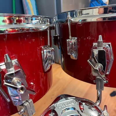 Tama Superstar Timbales - early 80s - Candy Apple Red (fresh paint - formerly super Mahogany) image 3