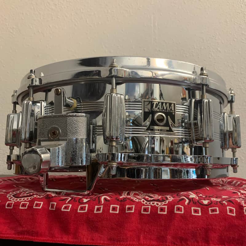Tama No. 8005 Imperialstar King-Beat Steel 5x14" Snare Drum with Parallel Action Strainer 1977 - 1985 - Chrome Over Steel
