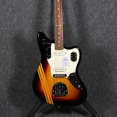 Brand New Fender Made in Japan 2025 Collection Traditional II '60s Jaguar 2025 Sunburst w/ Vintage Natural Competition Stripe MIJ w/ Bag image 2
