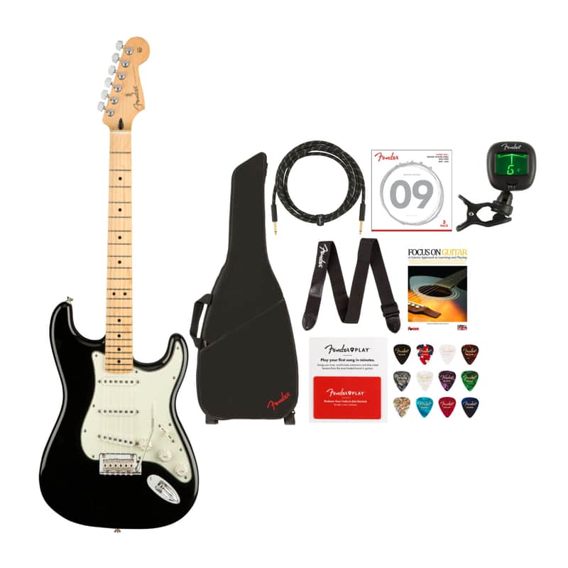 Fender Player Stratocaster 6-String Electric Guitar with Gig Bag, Cable, Tuner, Steel Strings, Strap, Book, Guitar Picks and Prepaid Card Bundle image 1