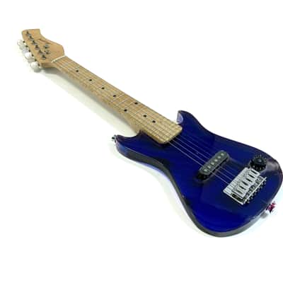 Vintage 1970’s/80’s Harmony Iridescent Acrylic Blue Lucite Mini Electric Travel Guitar *Rare image 12