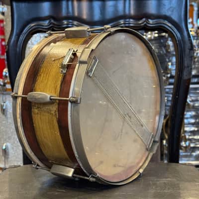 VINTAGE 1940's Joseph Rogers & Sons 6.5x14 Six Lug Snare Drum in Two Tone Mahogany image 5