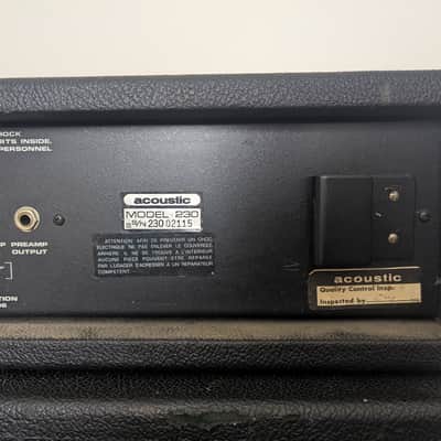 Vintage 1970s Acoustic Control Corp Model 230 Head & 403 4x12 Cab Stack w/ Original Cover imagen 17