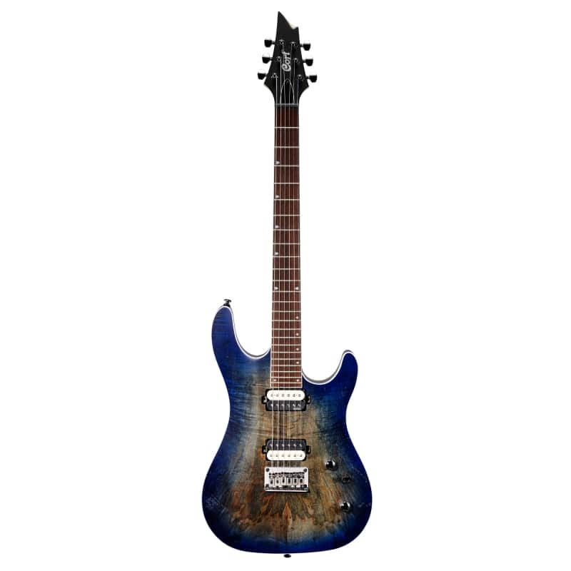 Cort KX300-OPCB Spalted Maple HH Open Pore Cobalt Burst 2018 image 1