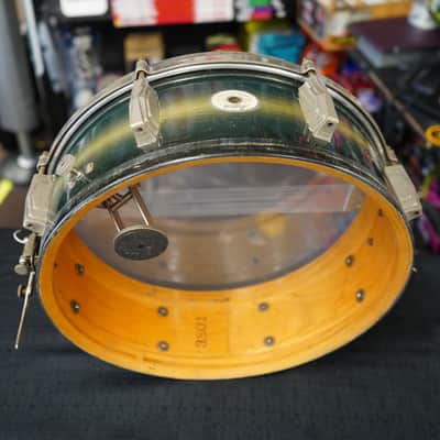1938 Ludwig & Ludwig 'King Louie' 5x14" 3ply Snare Drum - Green & Gold Duco image 6