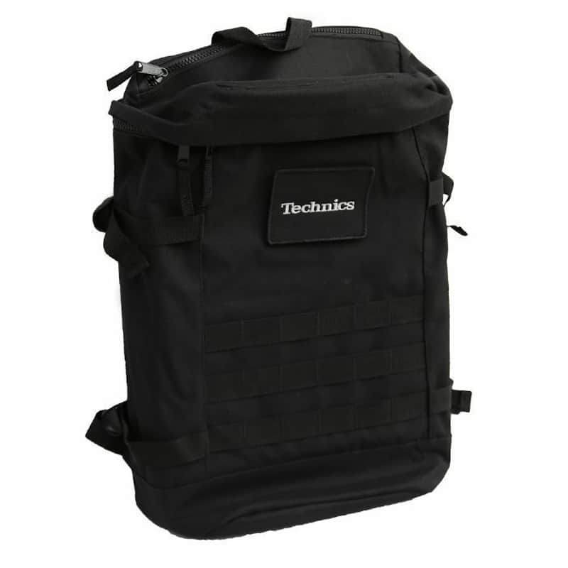 DMC Technics Vinyl Record DJ Utility Backpack 25 (black with silver embroidered logo) image 1