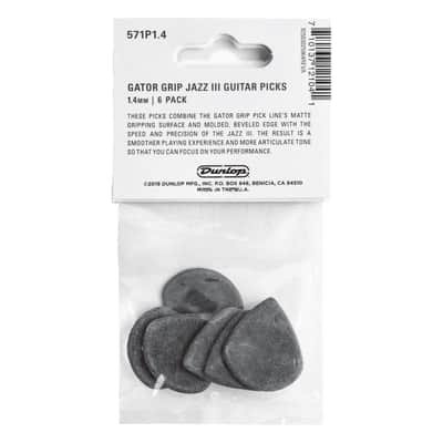 Dunlop 571P1.40 Gator Grip Jazz III Picks 1,40 mm - Set of Picks image 2