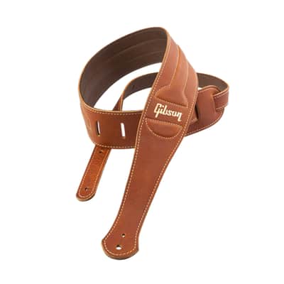 Gibson ASCL-BRN Classic Strap Brown Leather Suede Back - Strap for Guitars image 1