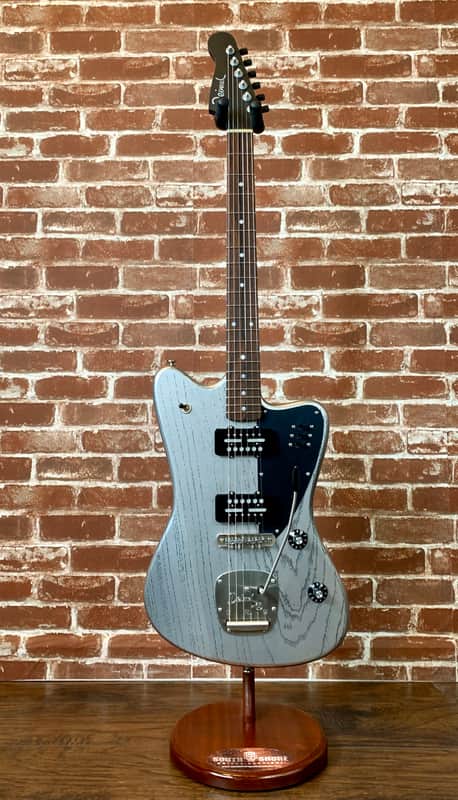 Deimel Guitar Works Firestar Custom 2020 Silver/ Filled Black Pores & Neck, New (Authorized Dealer) image 1