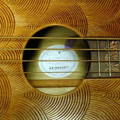 Blueberry Handmade Acoustic Bass Guitar Dragon Motif Bild 8