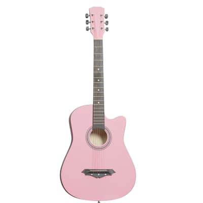 Cxxss Matte Pink 38-inch Acoustic Guitar with Picks, Strings, Capo, Case, Tuner, and Strap image 2