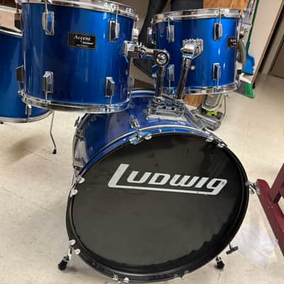 Ludwig LC190 Accent 10 / 12 / 14 / 20 / 5x14" Fuse Drum Set NO Cymbals 2021 - Present - Blue Sparkle image 1