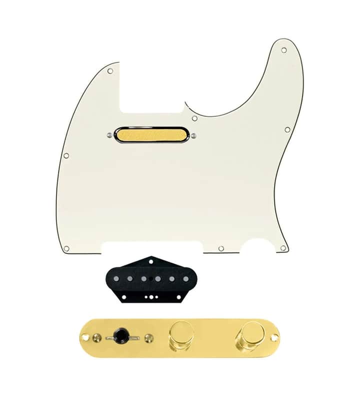 920D Custom Gold Foil Pickup and 3 Way Loaded Parchment Pickguard for Tele Guitars image 1
