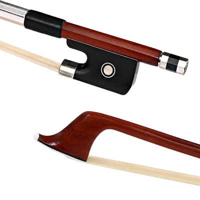 4/4 Octagonal Brazilwood Cello Bow Mongolian Horsehair Ebony Frog Parisian Eye image 2