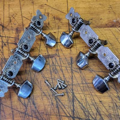 Vintage RARE 1970's 3x3 Open Back Fancy Guitar Tuners Japan Luthier Parts #5 image 1