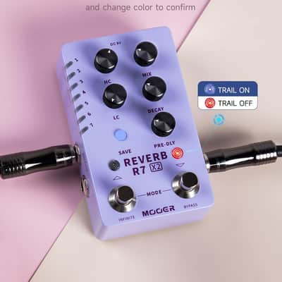 MOOER R7 X2 Stereo Multi Reverb Pedal from Classic Reverb to Modern Ambient  (Price includes the import duty for US buyer) image 3