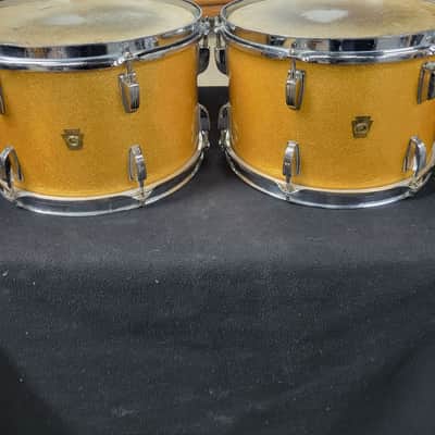 Ludwig Super Classic 1964-1965 - Gold Sparkle, 16” Floor Tom, 22” Bass, 2 12” Rack Toms, 14” snare image 6