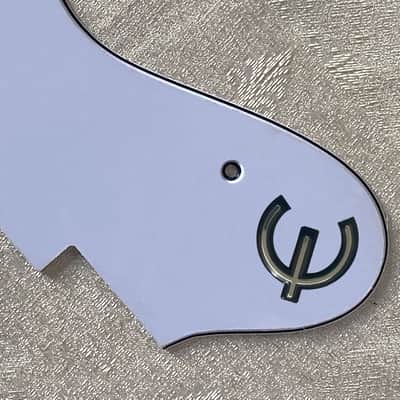 Custom Guitar Pickguard For Epiphone Dot Style Scratch Plate,3 Ply White & E Logo image 2
