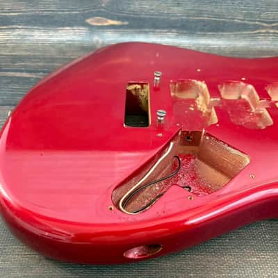 80s FERNANDES FST-65 Stratocaster Type Alder Body Candy Apple Red Made in Japan image 3