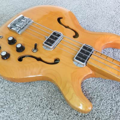 Vintage 1970s Acoustic Bartell Lancer Bass Guitar Natural Version Of The "Black Widow" Rare Fretless image 3