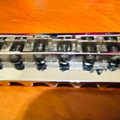 Leo Quan Badass wrap-around tailpiece bridge - Chrome brass saddles image 3