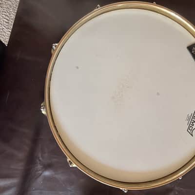 Pearl SF1465 14x6.5" Steve Ferrone Signature Brass Snare Drum with Brass Hardware 2000s - Black Nickel Over Brass image 3