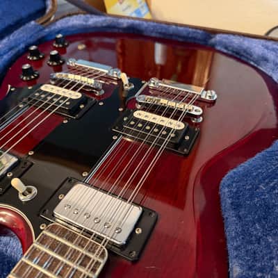 Ibanez Double Neck Electric Guitar 2402 1978 - Gloss Dark Red Wine Collector Grade image 14