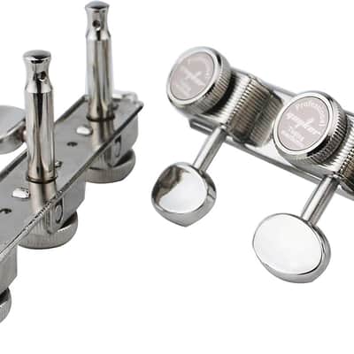 Guitar Locking Tuners on a Plate 3R-3L – Vintage Style Lock String Tuning Key Pegs Machine Heads Replacement, Nickel image 2
