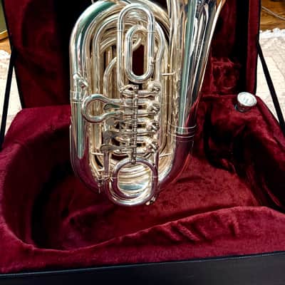 Wessex Mighty Midget TB160 Silver Plated Tornister Travel BBb Pocket Tuba image 9