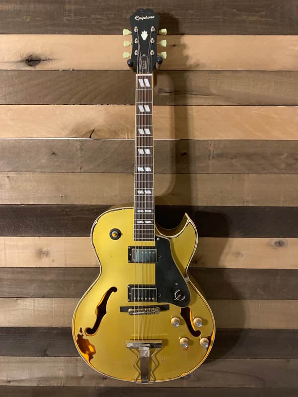 Gibson Epiphone ES 175 Premium Relic Hollow Body Jazz Box Gibson Gold Top Gold Nitro Repaint image 1