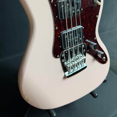 Squier FSR Paranormal Rascal Bass 4-String Bass Guitar Shell Pink Finish image 5